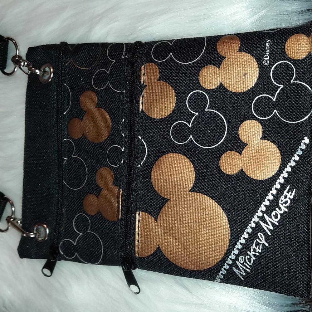 Disney Mickey mouse golden outline crossbody bag - Picture 2 of 5